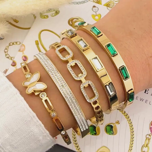 "BORPILLON"BRACELET,18K GOLD PLATED ,Elegant & waterproof.