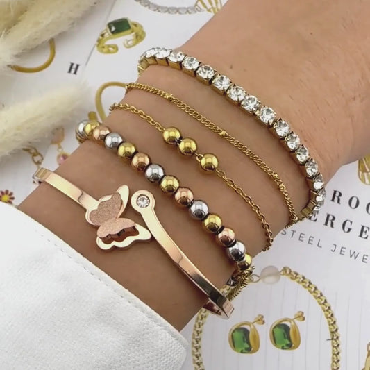 "TENNIS" BRACELET-18K GOLD PLATED.