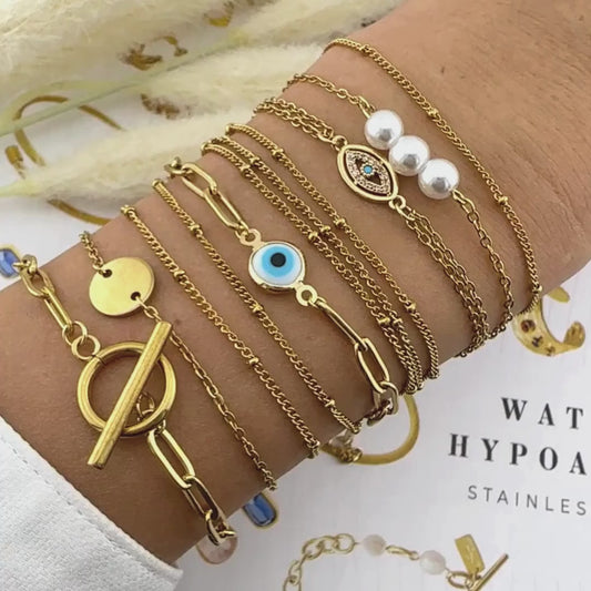 BRACELET,18K GOLD PLATED STEEL